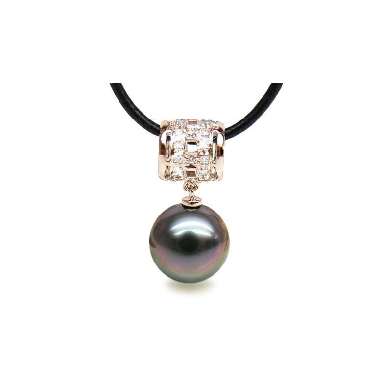 Ciondolo Kastos - Oro Rosa, Perla Tahiti e Collana Cuoio - 1