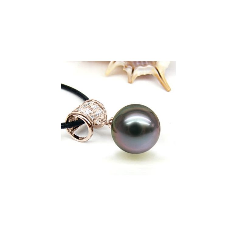 Ciondolo Kastos - Oro Rosa, Perla Tahiti e Collana Cuoio - 2