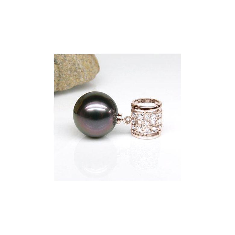 Ciondolo Kastos - Oro Rosa, Perla Tahiti e Collana Cuoio - 3