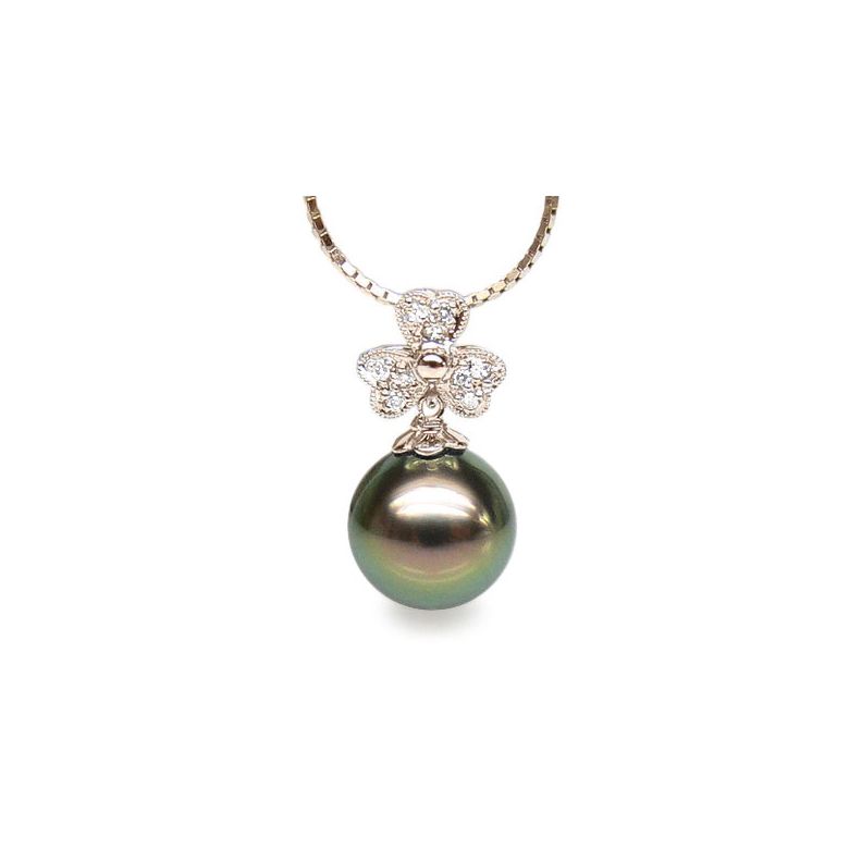  Ciondolo Trifoglio André - Oro Rosa, Perla di Tahiti - 1