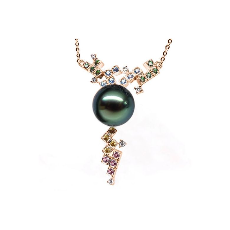Ciondolo Akimiski - Oro Rosa 18kt e Perla di Tahiti - 1