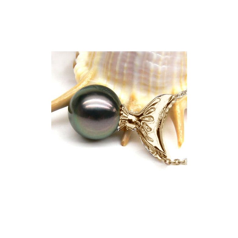 Ciondolo Classico Kimolos - Oro Giallo, Diamanti e Perla Tahiti - 2