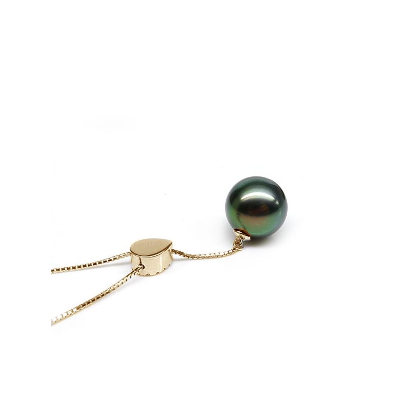 Ciondolo Blackadore - Oro Giallo, Diamanti e Perla Tahiti - 4