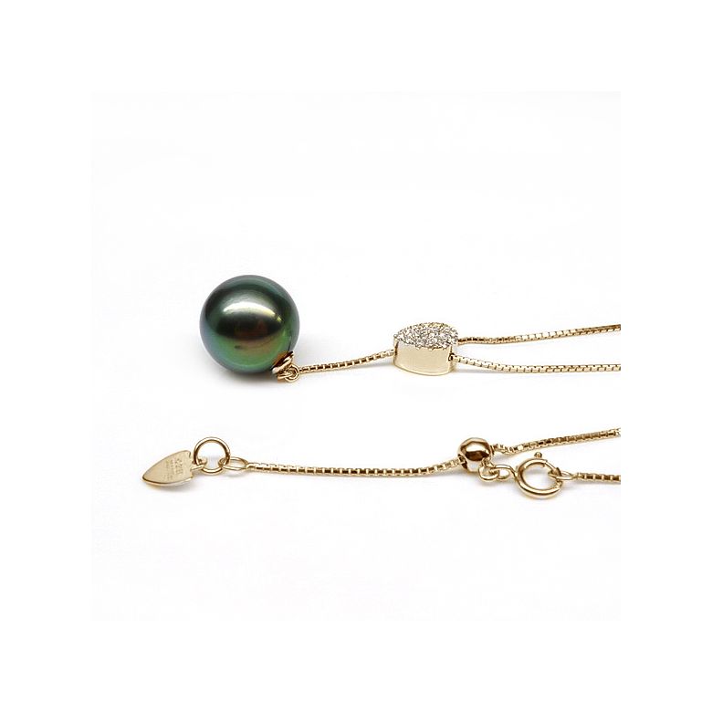 Ciondolo Blackadore - Oro Giallo, Diamanti e Perla Tahiti - 5