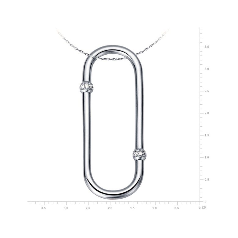 Ciondolo - Oro bianco 3.63gr - Diamanti 0.060ct - 3