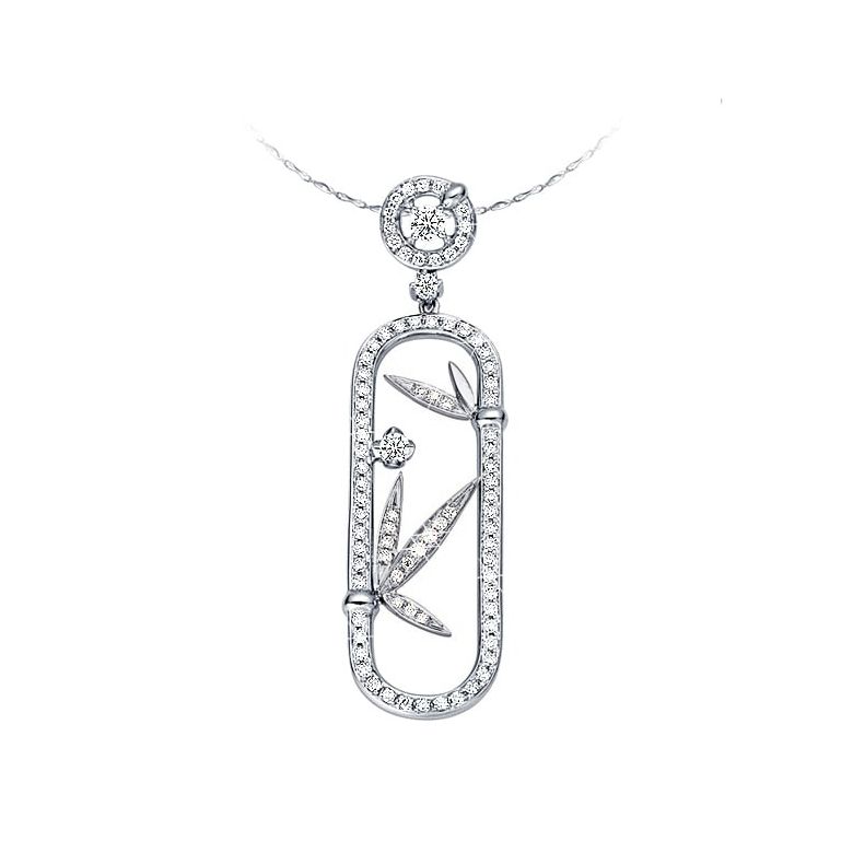 Ciondolo - Oro bianco 2.74gr - Diamanti 0.500ct - 1