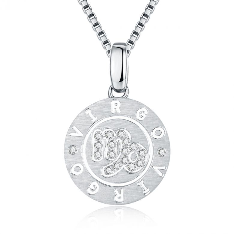Ciondolo Virgo Oro bianco. Segno della vergine. Zodiaco - 1