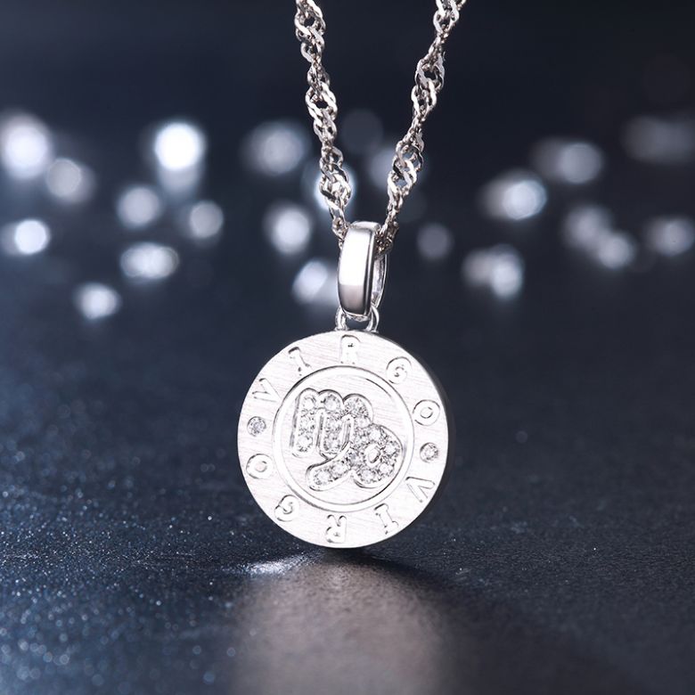 Ciondolo Virgo Oro bianco. Segno della vergine. Zodiaco - 3