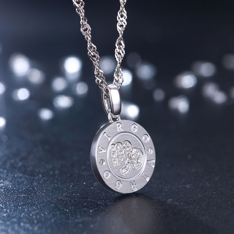 Ciondolo Virgo Oro bianco. Segno della vergine. Zodiaco - 6