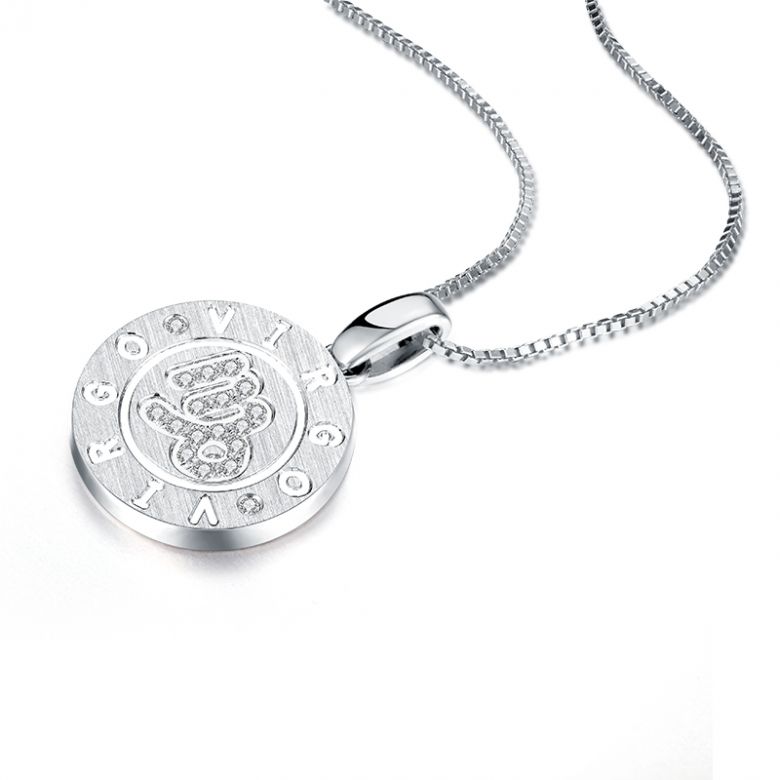 Ciondolo Virgo Oro bianco. Segno della vergine. Zodiaco - 8