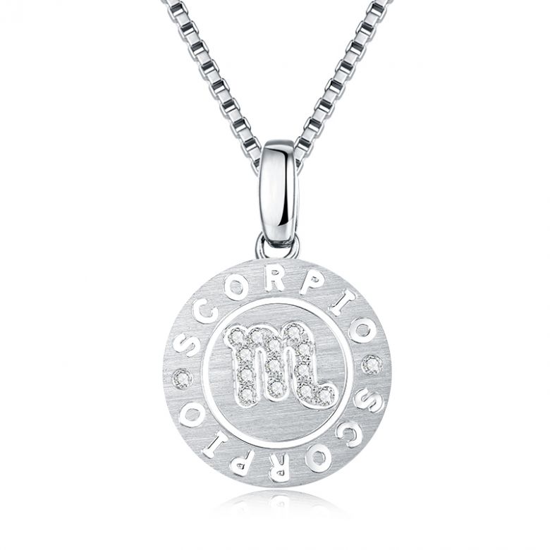 Ciondolo Scorpio Oro bianco. Signe du scorpion. Zodiaque - 1