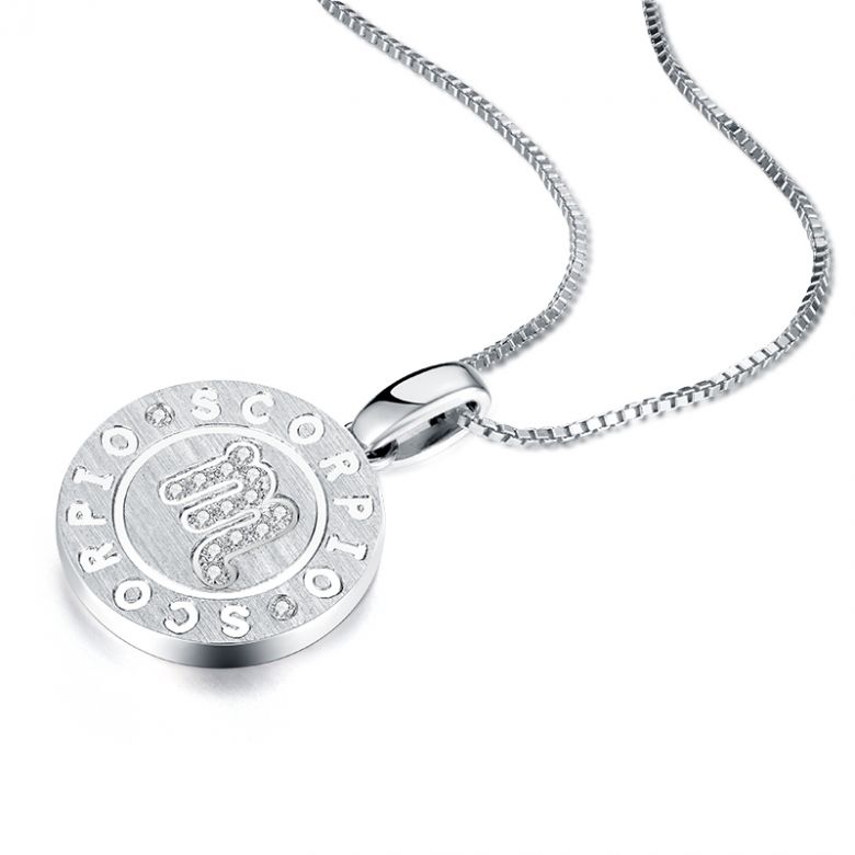 Ciondolo Scorpio Oro bianco. Signe du scorpion. Zodiaque - 6