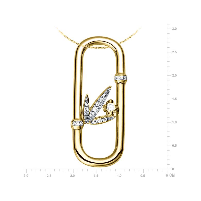 Ciondolo - Oro giallo 2.1gr - Diamanti 0.130ct - 3