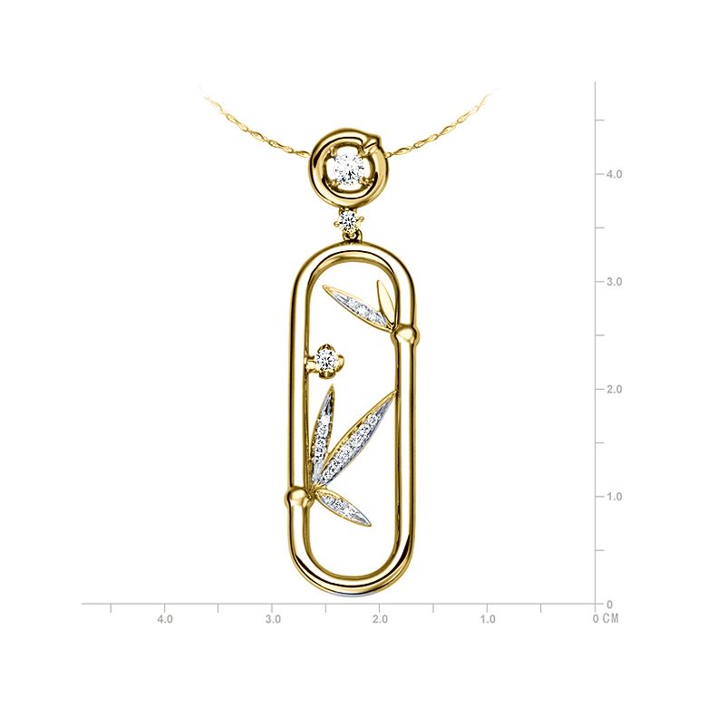 Ciondolo - Oro giallo 4.50gr - Diamanti 0.220ct - 3