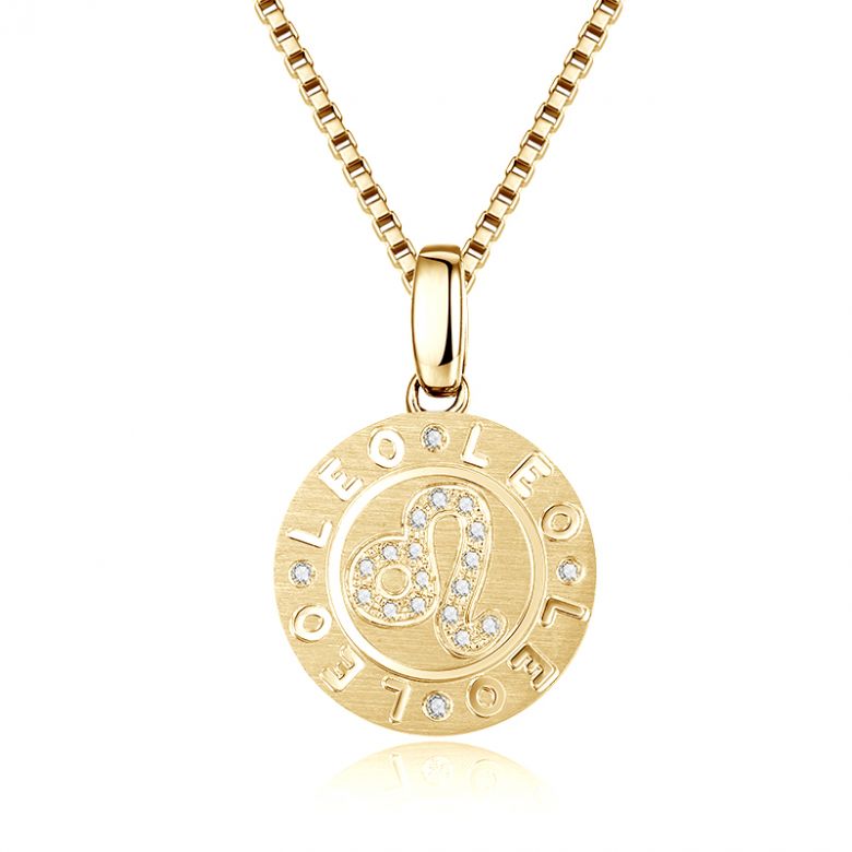 Ciondolo Leo (Leone) - Oro Giallo e Diamanti - 1