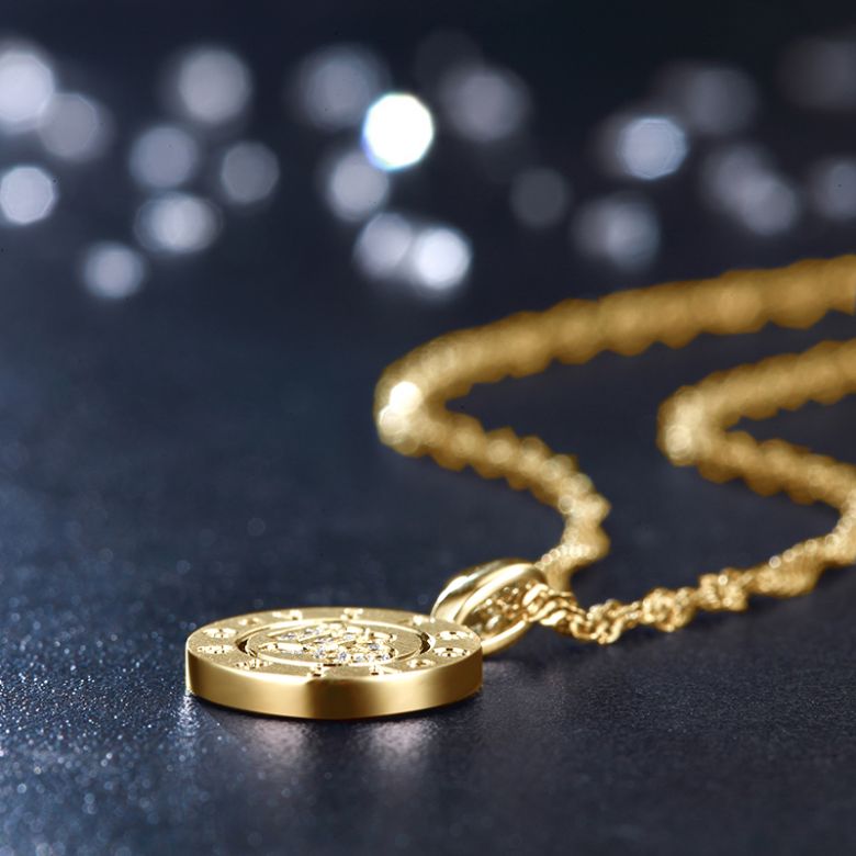 Ciondolo Virgo Oro giallo. Segno della vergine. Zodiaco - 7