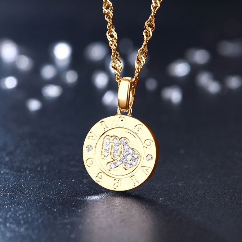 Ciondolo Virgo Oro giallo. Segno della vergine. Zodiaco - 3