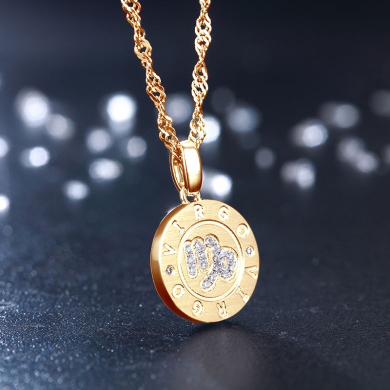 Ciondolo Virgo Oro giallo. Segno della vergine. Zodiaco - 6