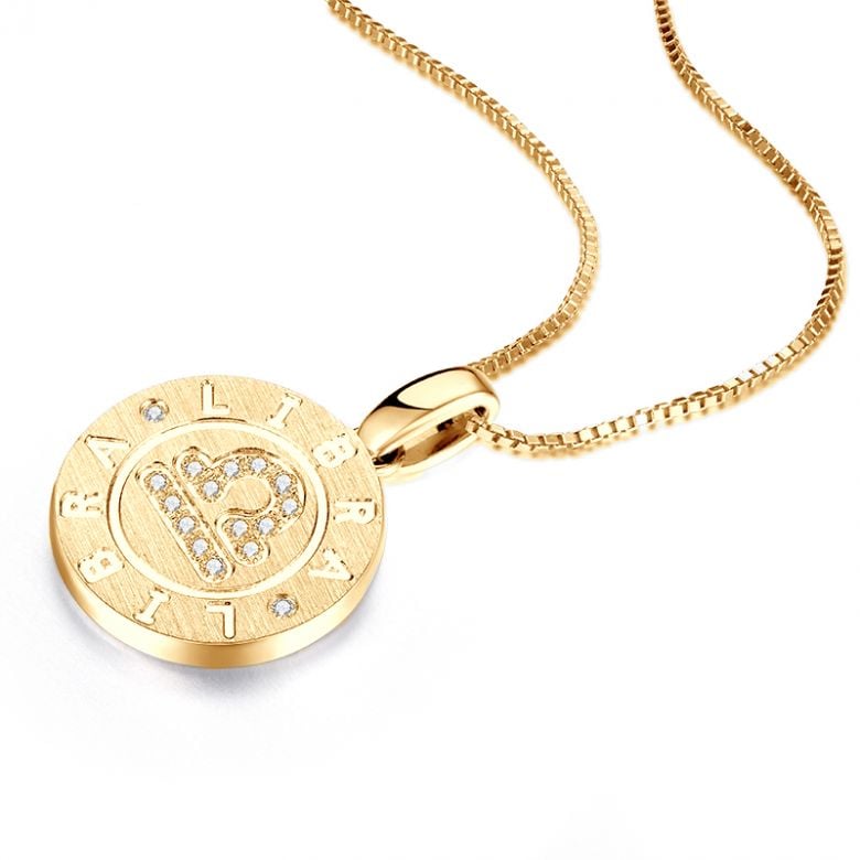 Ciondolo Libra Oro giallo. Segno della bilancia. Zodiaco - 9