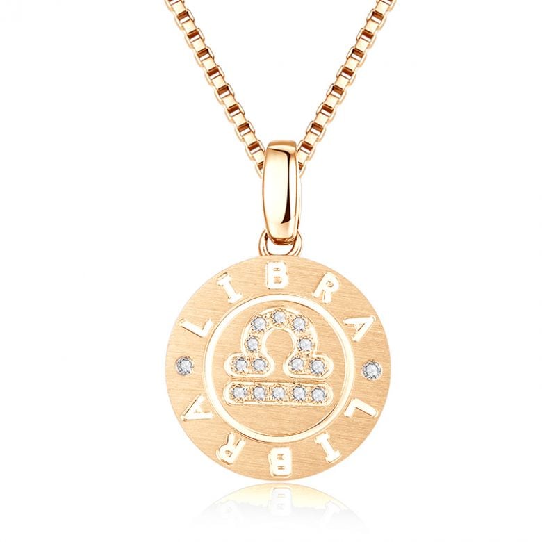 Ciondolo Libra Oro giallo. Segno della bilancia. Zodiaco - 1