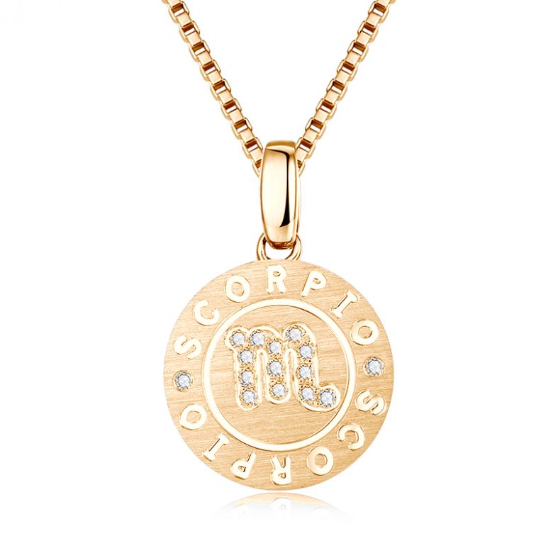 Ciondolo Scorpio Oro giallo. Signe du scorpion. Zodiaque - 1