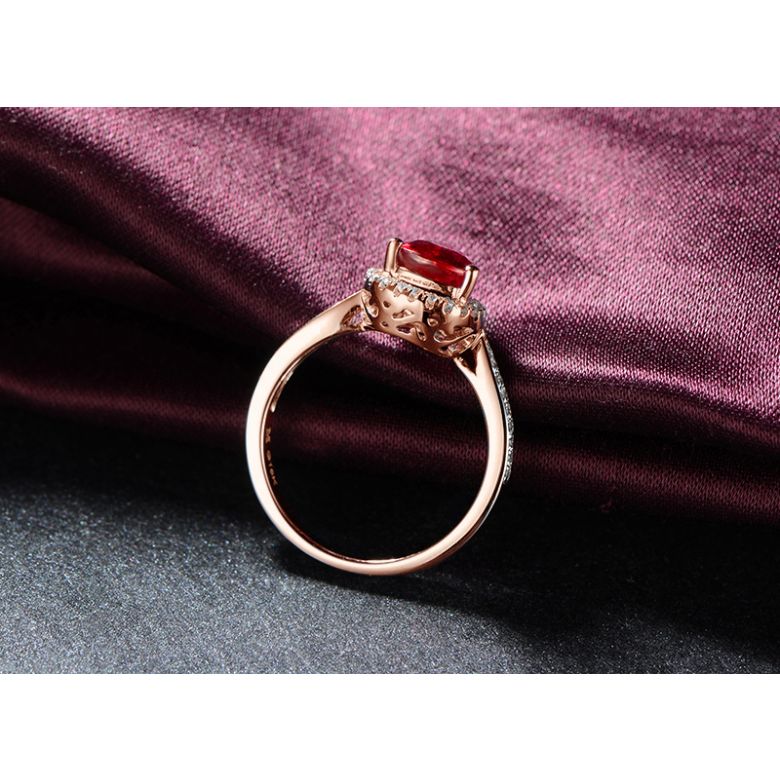Anello Contessa - Oro Rosa, Rubino Pera & Diamanti - 3