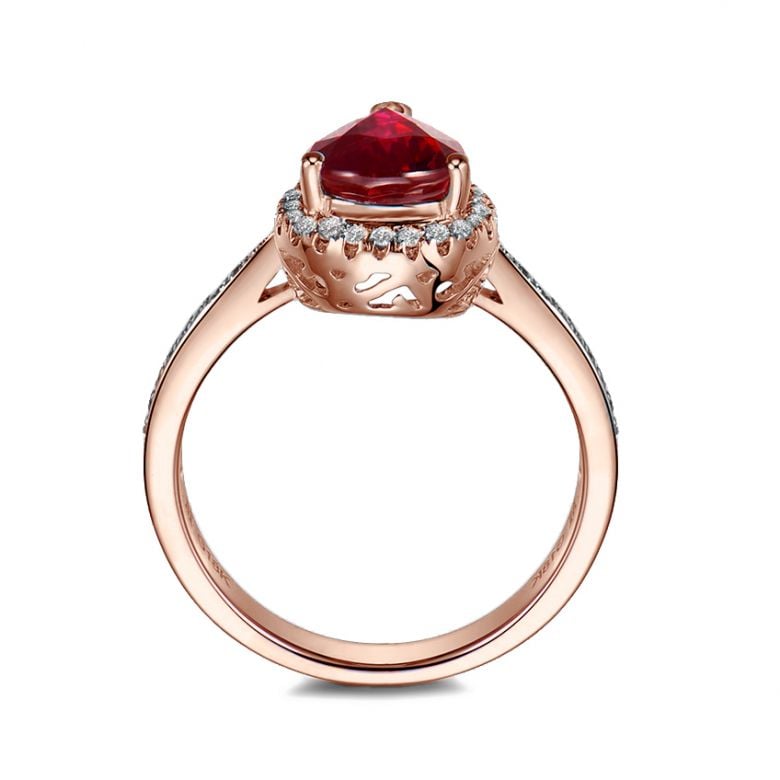 Anello Contessa - Oro Rosa, Rubino Pera & Diamanti - 7