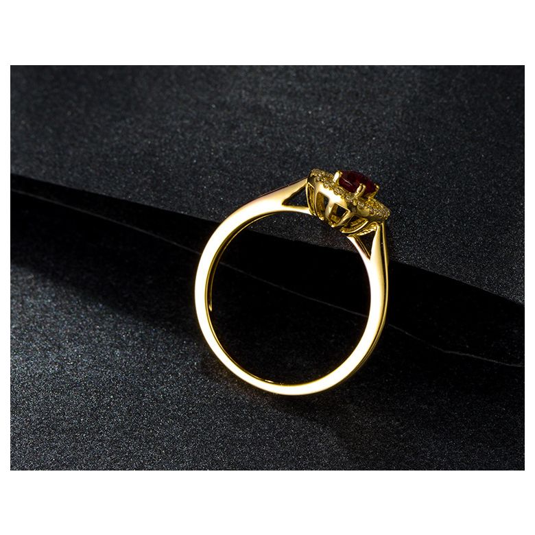 Anello Di Fidanzamento Portami Via - Oro Giallo, Diamanti & Rubino Birmano - 5