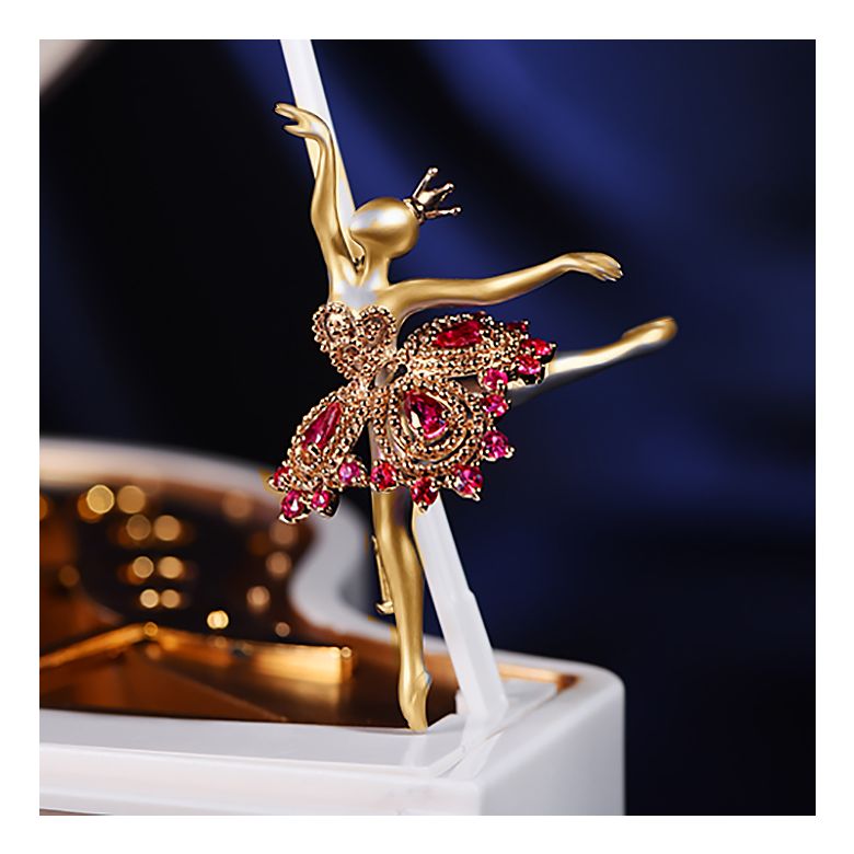 Ciondolo Princesse Ballerina - Spilla Oro giallo e rosa - Rubini - 7