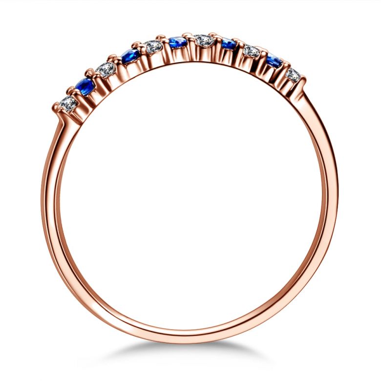 Anello Variazioni Magiche - Oro Rosa, Riviera Mezzo Giro di Zaffiri & Diamanti - 2