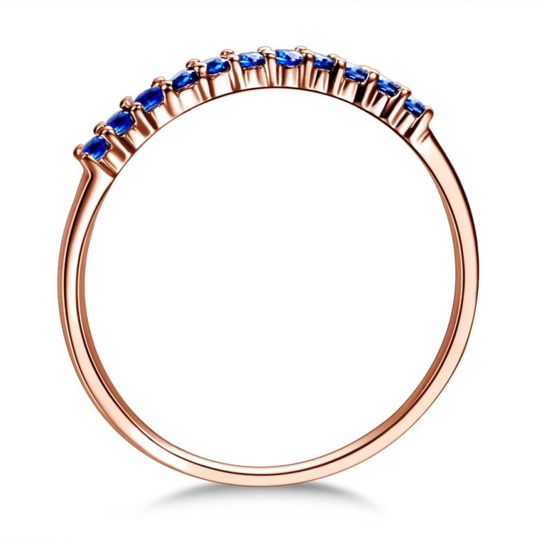 Anello Little Star - Oro Rosa, Riviera a Mezzo Giro di Zaffiri - 2