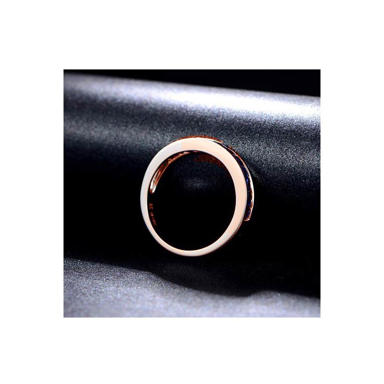 Anello Veretta Principessa - Oro Rosa e Riviera di Zaffiri Princess a Binario - 6