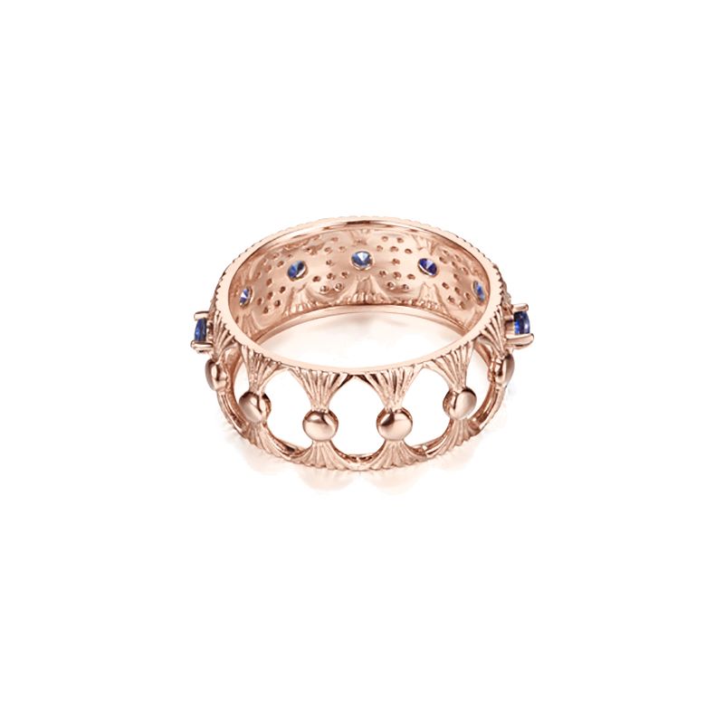 Anello Mezzo Giro Sistina - Oro Rosa, Riviera di Zaffiri & Diamanti - 9