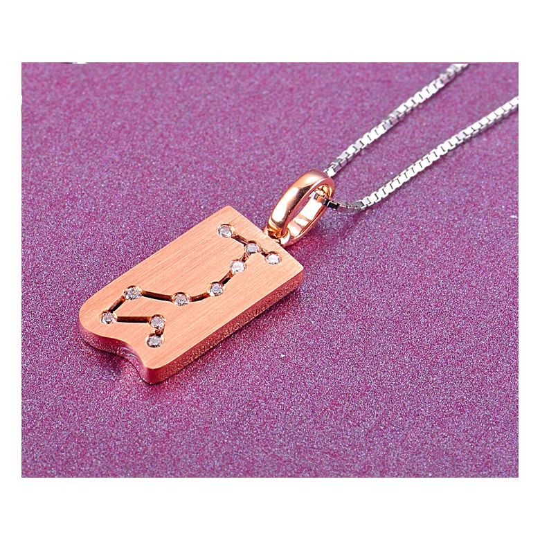Ciondolo astrologico - Costellazione dello scorpione - Oro rosa, diamanti - 2