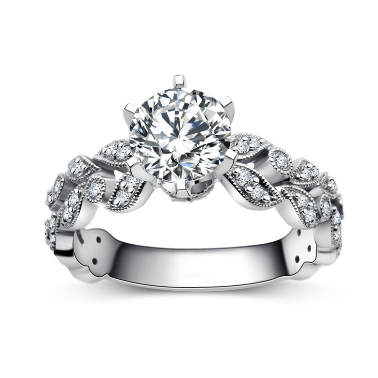 Anello di Fidanzamento Sensation - Oro Bianco e Diamante Solitario Composto | Gemperles - 5