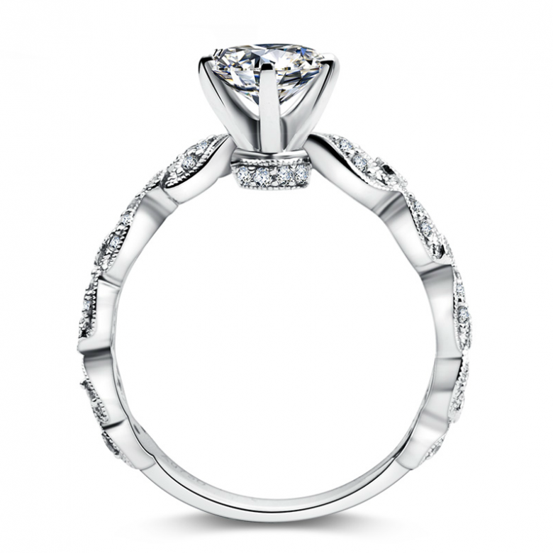 Anello di Fidanzamento Sensation - Oro Bianco e Diamante Solitario Composto | Gemperles - 4