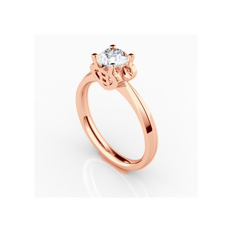 Anello iniziale - Lettera B - Diamante, oro rosa | Gemperles - 3
