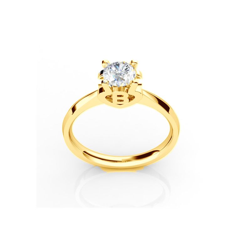 Anello iniziale - Lettera B - Diamante, oro giallo | Gemperles - 1