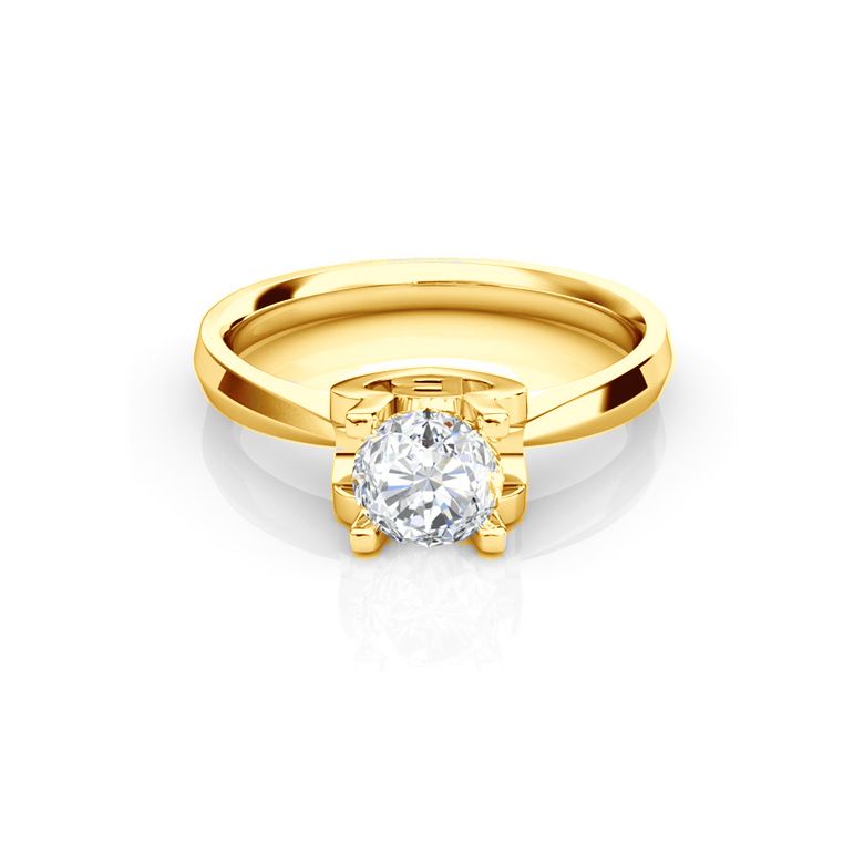 Anello iniziale - Lettera B - Diamante, oro giallo | Gemperles - 2