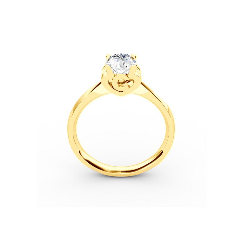 Anello iniziale - Lettera C - Diamante, oro giallo | Gemperles - 1