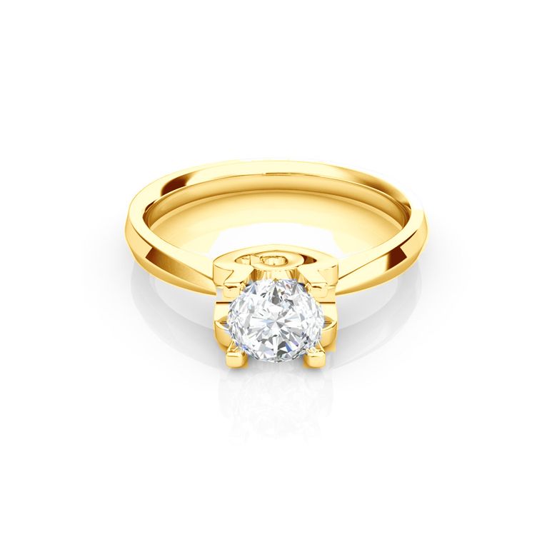 Anello iniziale - Lettera C - Diamante, oro giallo | Gemperles - 2