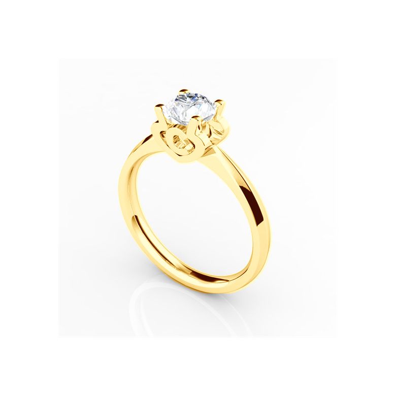 Anello iniziale - Lettera C - Diamante, oro giallo | Gemperles - 3