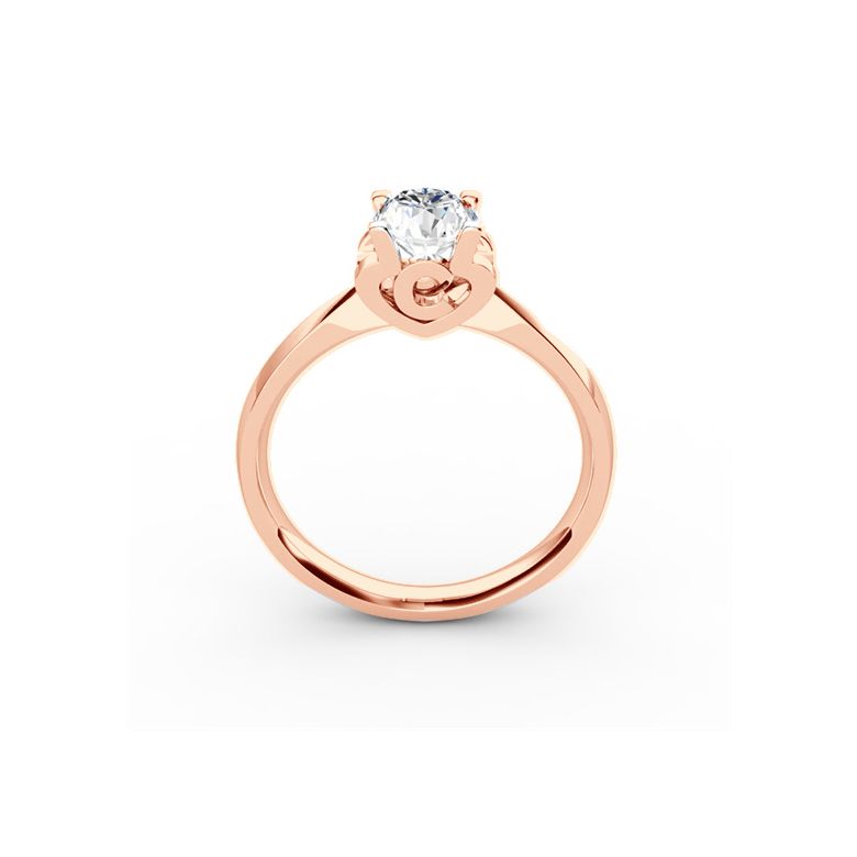 Anello iniziale - Lettera C - Diamante, oro rosa | Gemperles - 1