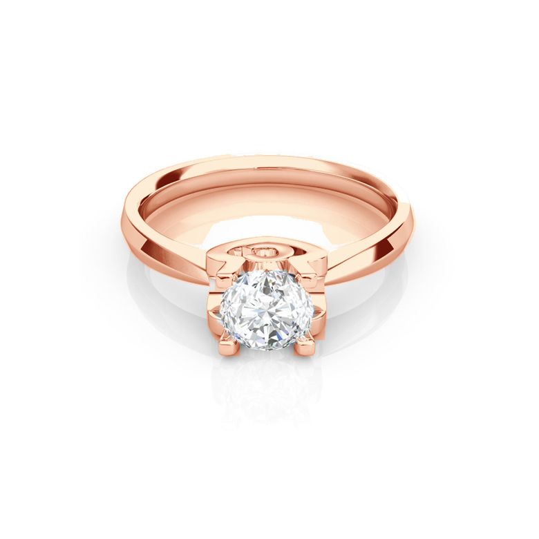 Anello iniziale - Lettera C - Diamante, oro rosa | Gemperles - 2