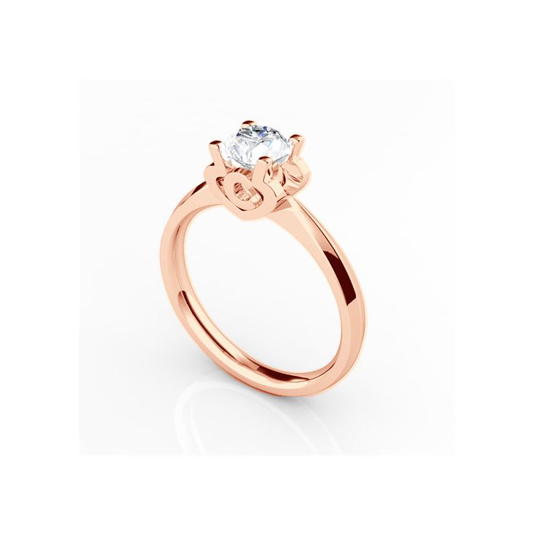 Anello iniziale - Lettera C - Diamante, oro rosa | Gemperles - 3
