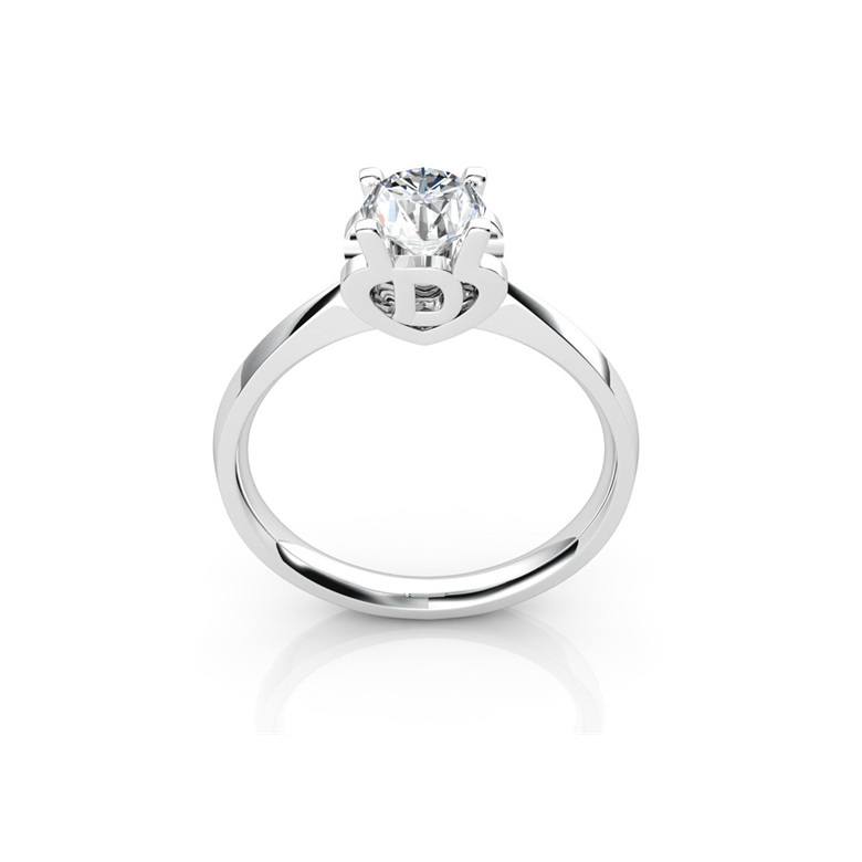 Anello iniziale - Lettera D - Diamante, platino | Gemperles - 1