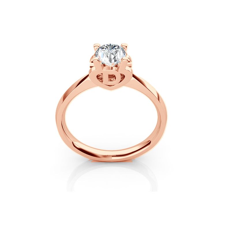 Anello iniziale - Lettera D - Diamante, oro rosa | Gemperles - 1