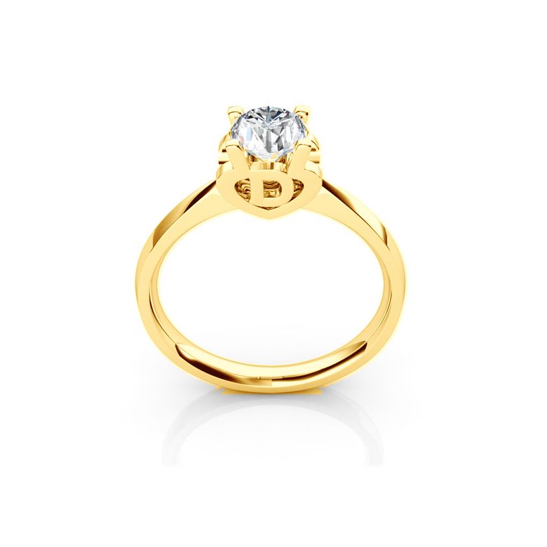 Anello iniziale - Lettera D - Diamante, oro giallo | Gemperles - 1