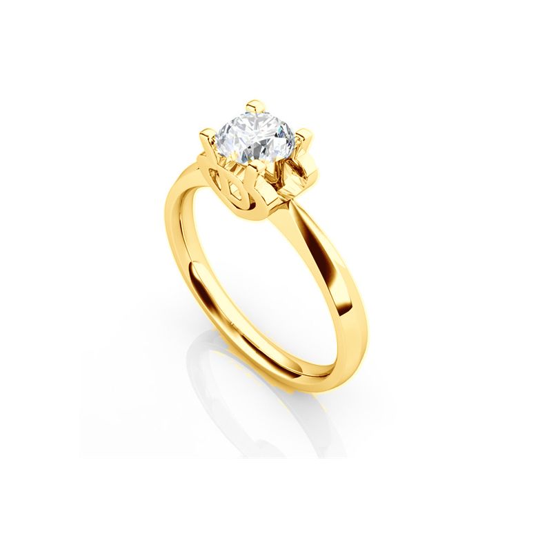 Anello iniziale - Lettera D - Diamante, oro giallo | Gemperles - 3