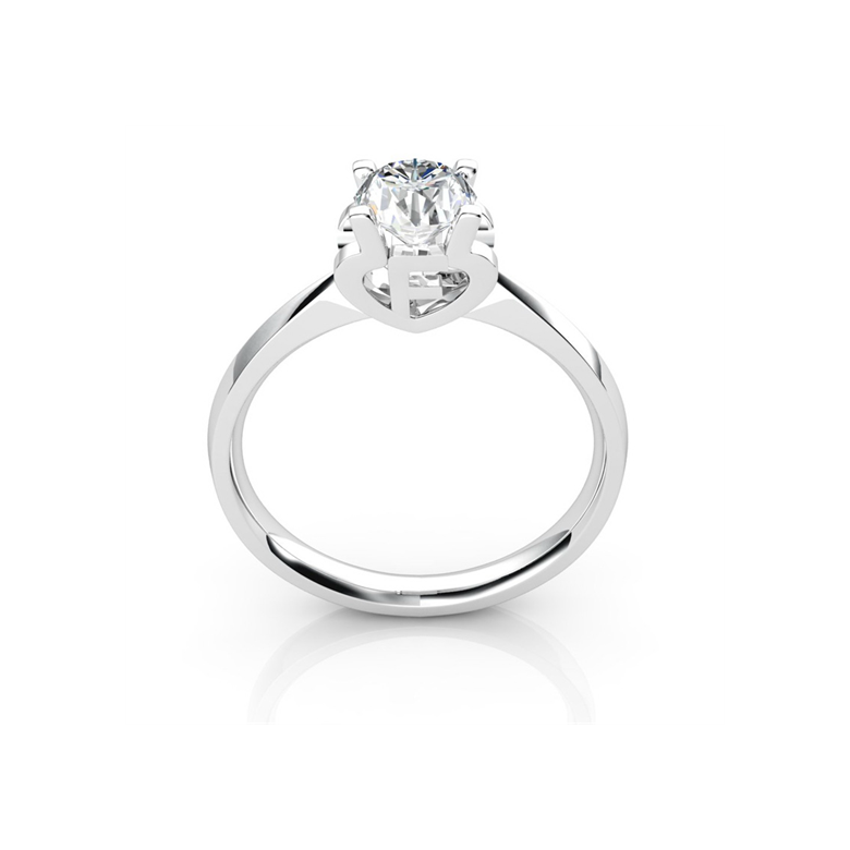 Anello iniziale - Lettera F - Diamante, platino | Gemperles - 1